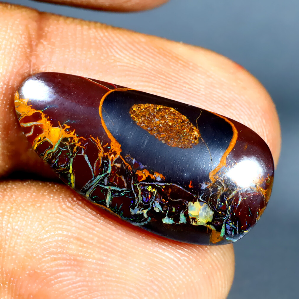 13.16 ct Fancy Cabochon (24 x 12 mm) Multi Australian Koroit Boulder Opal