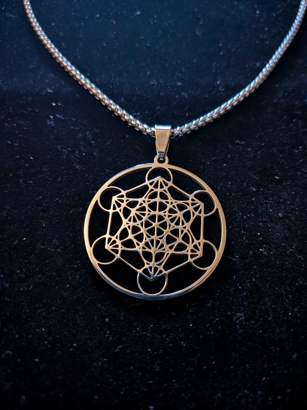 Metaron’s Cube (2) & Kabbalah Tree of Life Sigils, 3Pendants, Stainless Steel