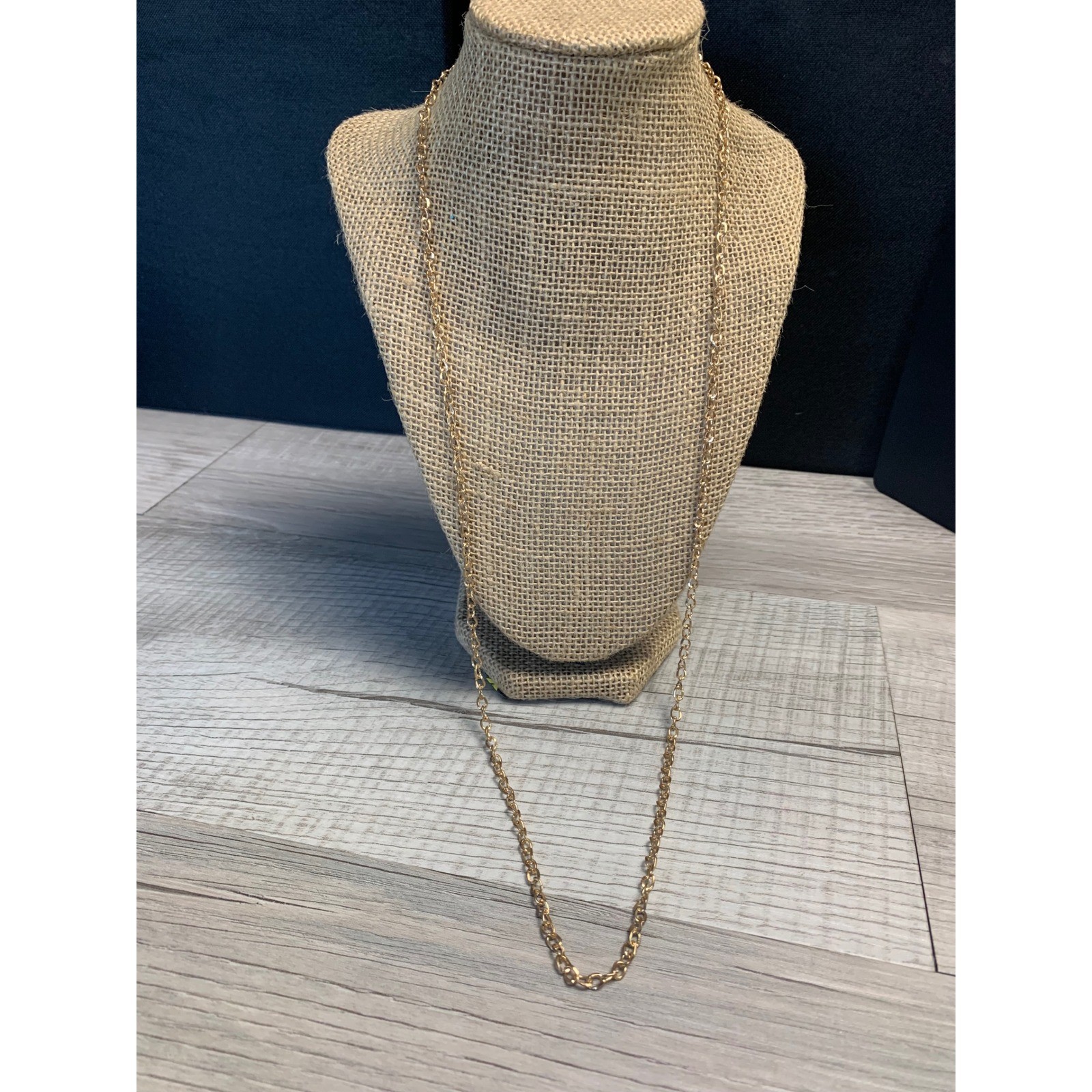 Gold Tone Long Cable Chain Necklace 30 Inch Opera Length Layering Jewelry