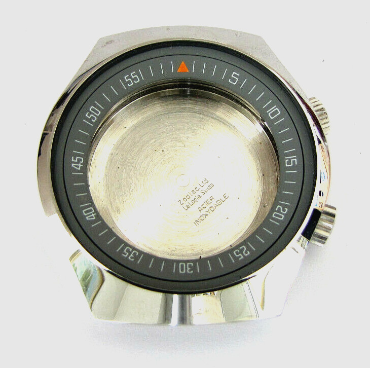 Zodiac, two times case ACIER INOXYDABLE. Missing glass! NOS SWISS MADE