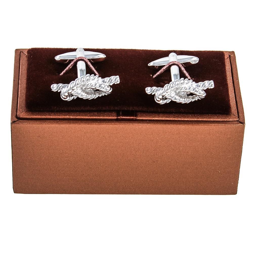 Knot Rope Sailor Ship Pair Cufflinks Wedding Fancy Gift Box & Polishing Cloth