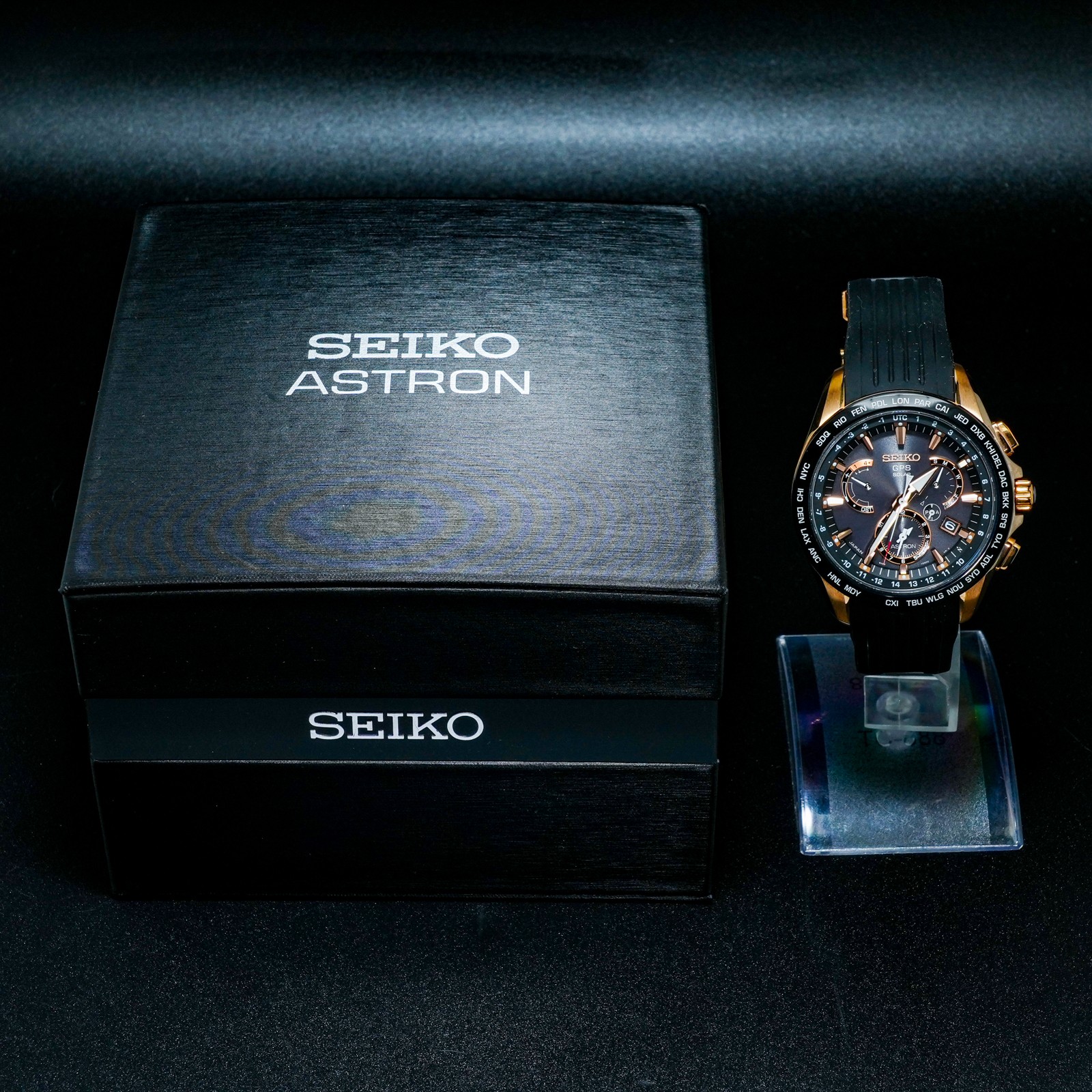 [MINT] SEIKO ASTRON GPS Solar 8X53-0AC0-2 Black Dial Quartz Men Watch