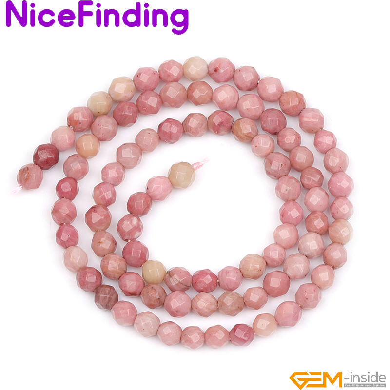 Natural Smooth Faceted Rhodonite Stone Beads For Jewelry Making 6,8,10,12,14mm
