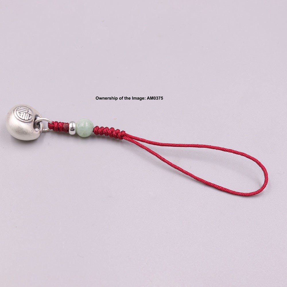 Real 999 Fine Silver Good Luck 福 Lock Handmade Charm Pendant 80mm L