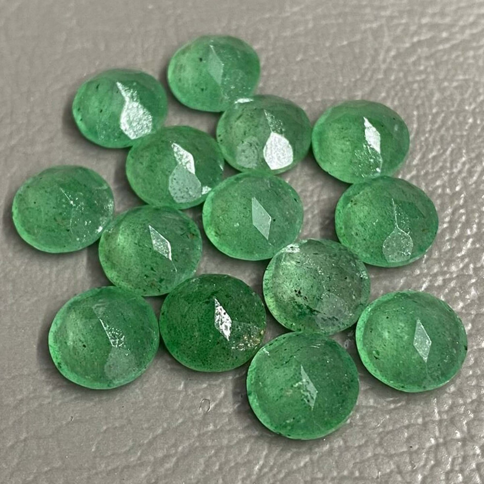 Natural Green Strawberry Quartz Round Faceted Cut 5mm To 20mm Loose Gemstone