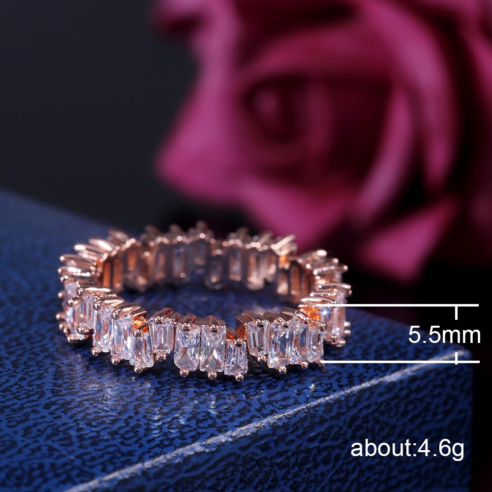 3.5 CT Simulated Diamond Band Ring Yellow Gold Plated Stunning Valentine’s Gift