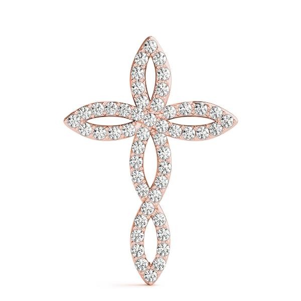 VS F 0.50-1.00 Ct Round Lab Grown Diamond 14K White Gold Religious Cross Pendant