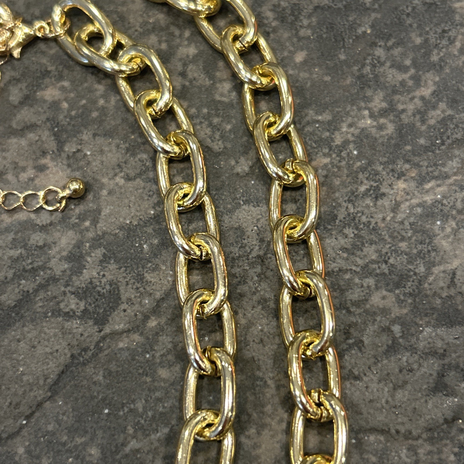 Two Piece Chunky Link Layered Necklace Set In Goldtone