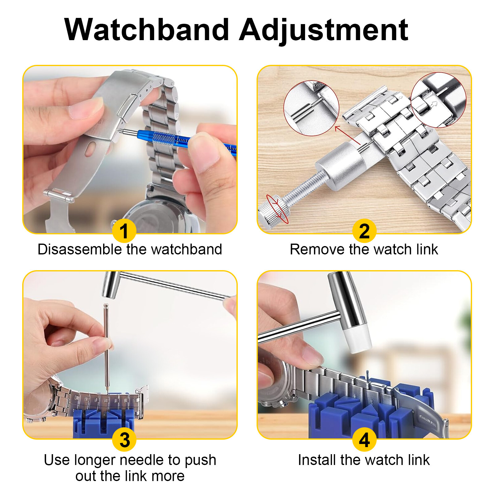 74 pcs Watch Repair Kit Watchmaker Back Case Remover Opener Link Pin Spring Bar