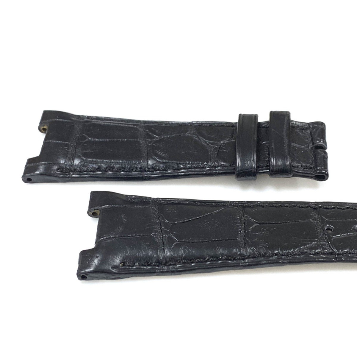 Genuine Patek Philippe Black Alligator Leather Band Strap 25 mm x 18 mm