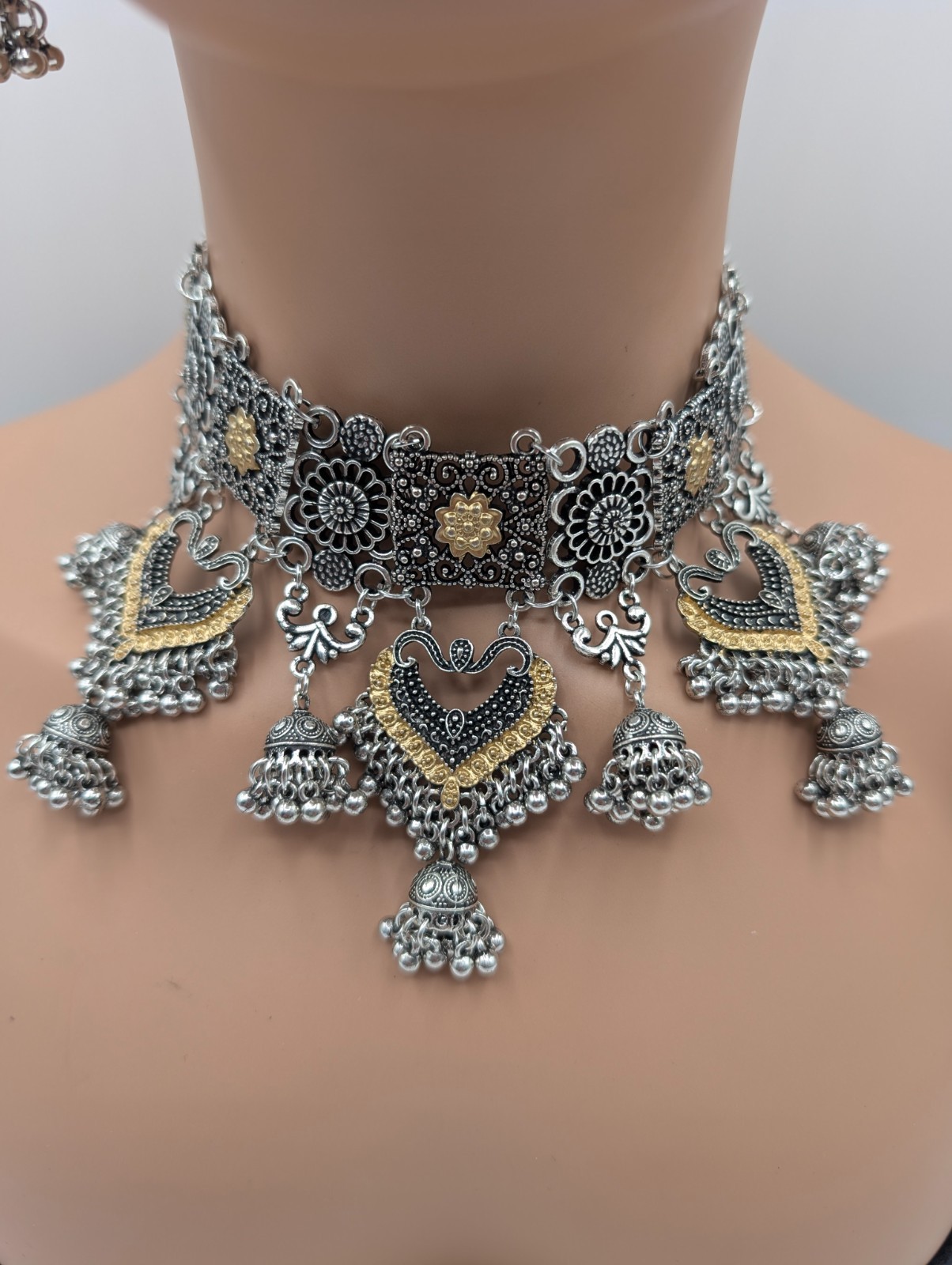 Aurum Necklace Set | Fusion Dual Tone Necklace Set | Boho Fashion