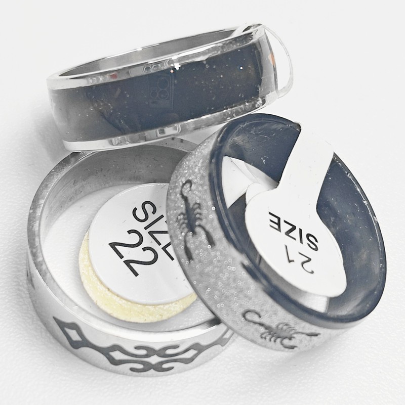 36 Pcs 3 Styles Mixed Stainless Steel Rings Unisex Stackable Bulk Jewelry Set