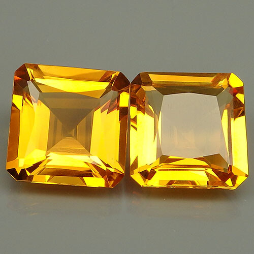 26.75Ct. Charming Pair!!! Golden Orange Citrine Emerald
