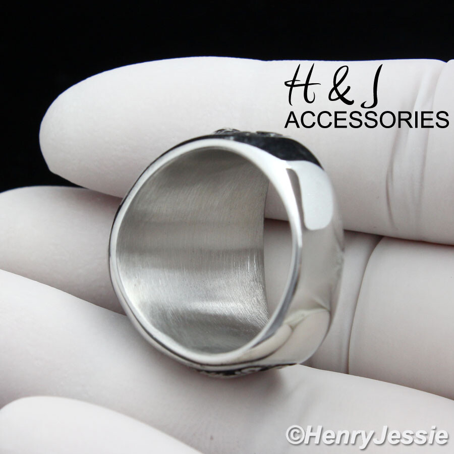 Stainless Steel US Army Military Green Rhinestone Silver/Black Plated Ring*AR100