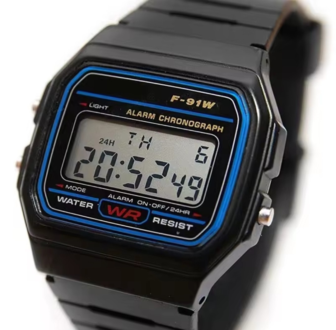 Casio F91W-1 Classic Digital Watch Black Resin Strap Water Resistant Alarm watch