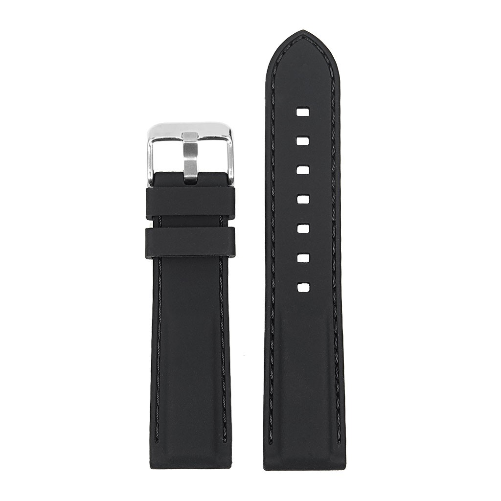 StrapsCo Stitched Premium Silicone Rubber Watch Band Strap Quick Release 20mm