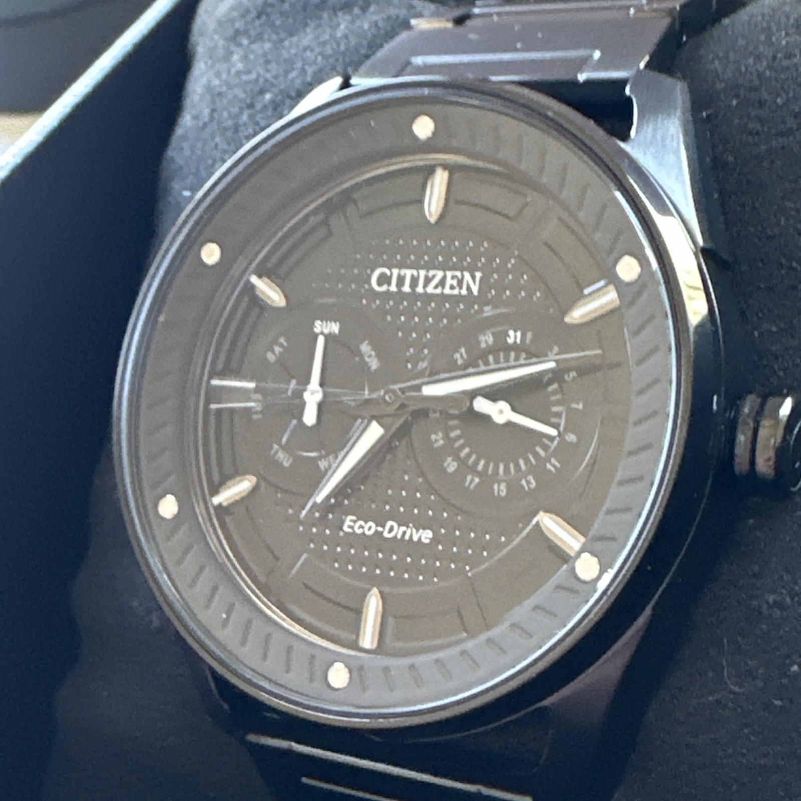 Citizen Men’s Sport Casual Day Date Eco-Drive Black Watch 42MM BU4025-59E