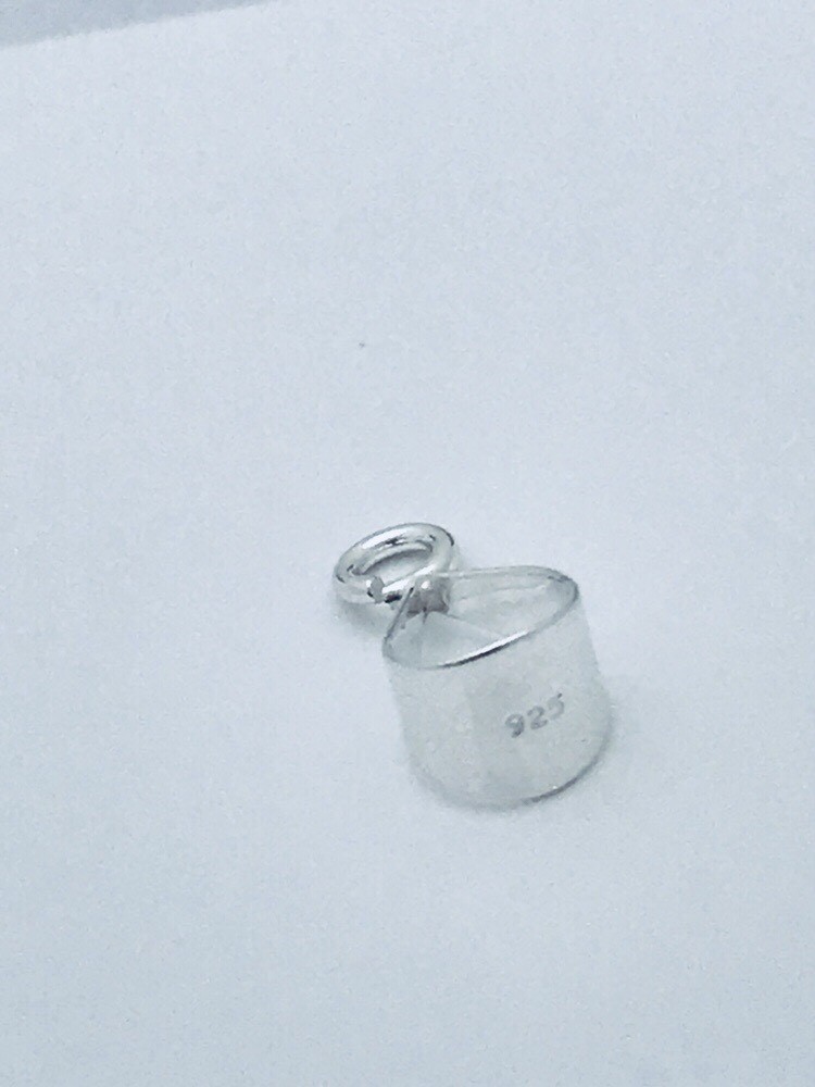 925 Sterling Silver 14x6x7mm Pendant BAIL w/ 4.5mm Open Ring Findings New 1pc.