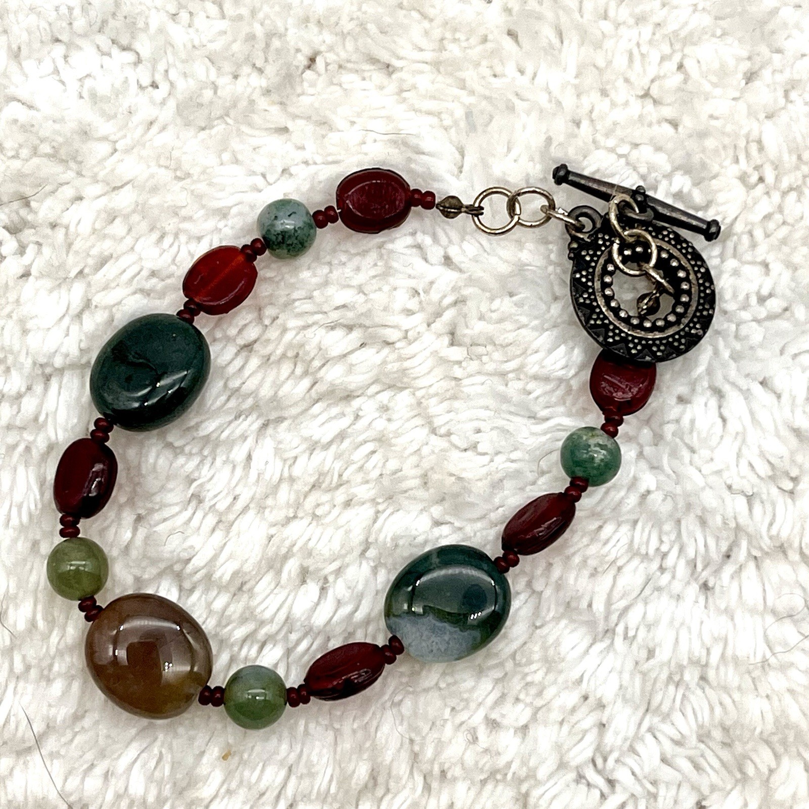 Boho Agate Necklace Bracelet Jewelry Set Rich Earth Tone Stones