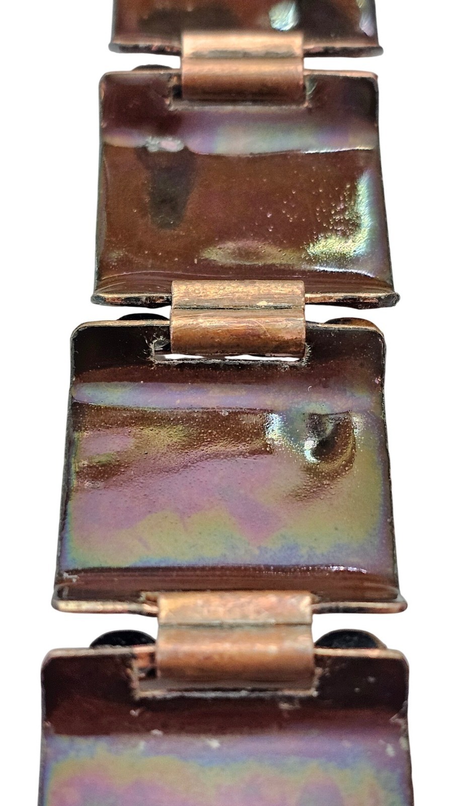 Matisse Renoir Chestnut Brown Specked Red Green Blue Panel Bracelet J688