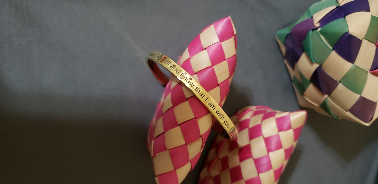 Handmade Southeast Asia Cambodia Ethnic Inspirational Bible verse bracelet