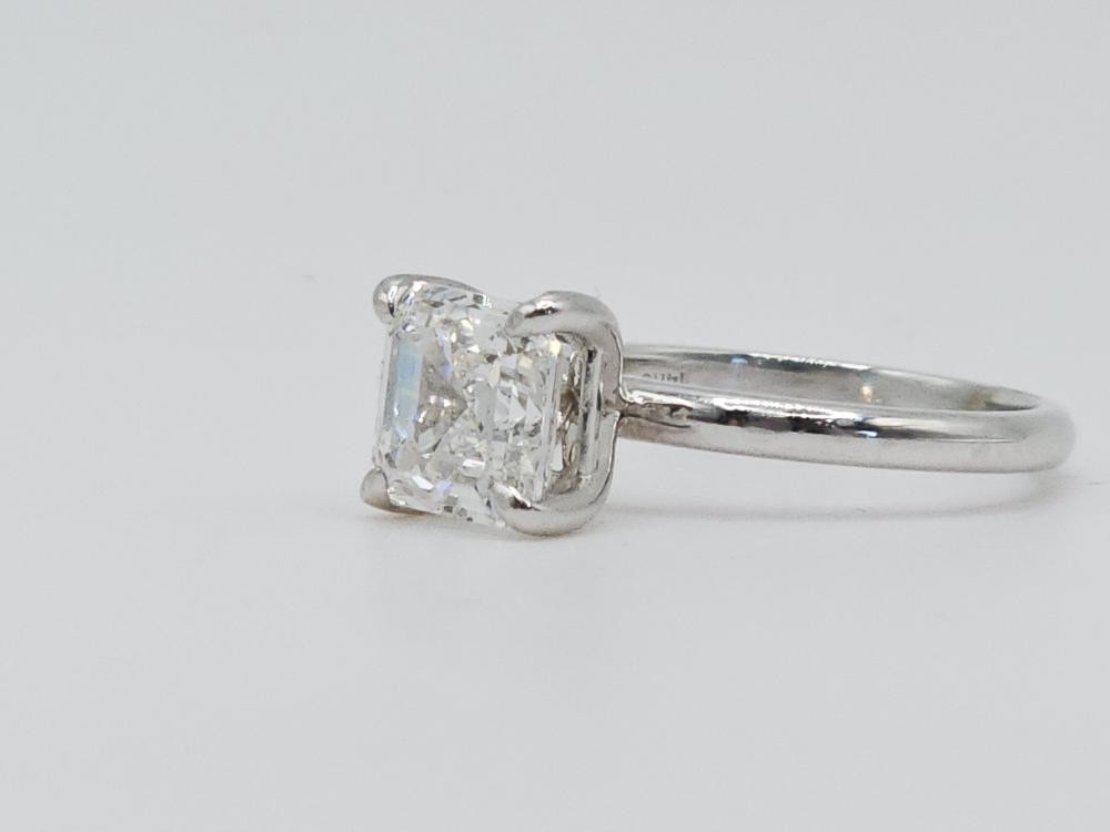 14K White Gold F VS2 2.62 CT Lab Created Asscher Diamond Ring Sz 7 (ML1073650)