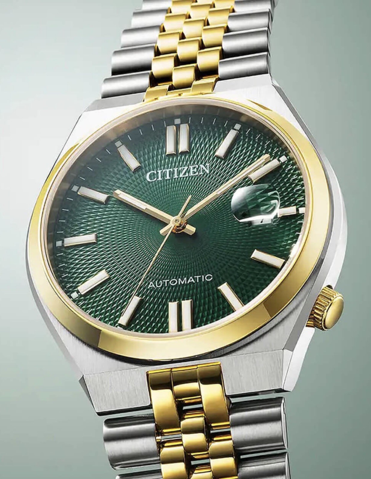 Citizen Tsuyosa 60 NK0024-54X Green Dial Two-Tone Automatic Sapphire Box New