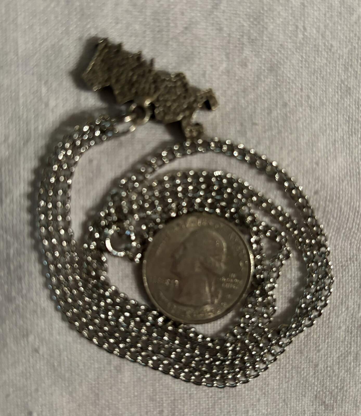 NEW Pewter ACDC Band Pendant charm on 24 inch silver colored chain