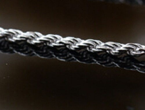 Rope Chain Necklace – 16 inch* (1.7mm* wide) – Sterling Silver – Made Italy [BN]
