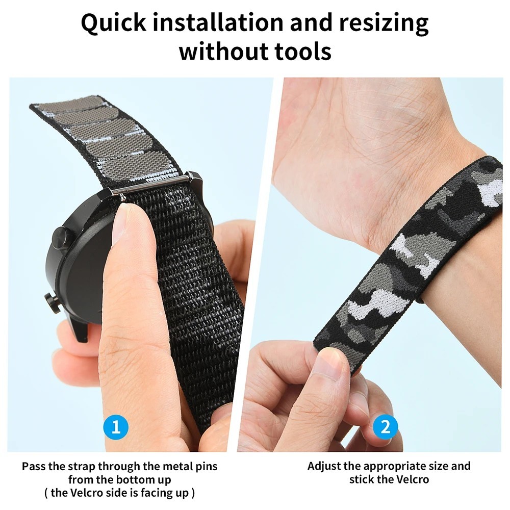 Nylon QuickFit Loop Band 22mm 26mm for Garmin Fenix 7X 6 Pro 5X Tactix 7 Bravo