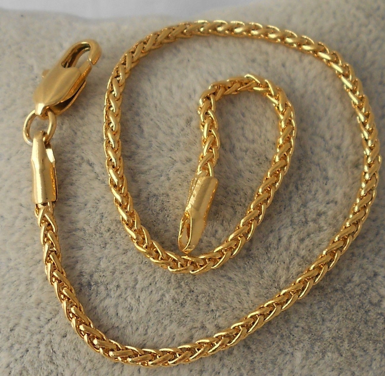 Man’s 18K Gold Layered 3mm Popcorn bracelet 8 1/4 LY08
