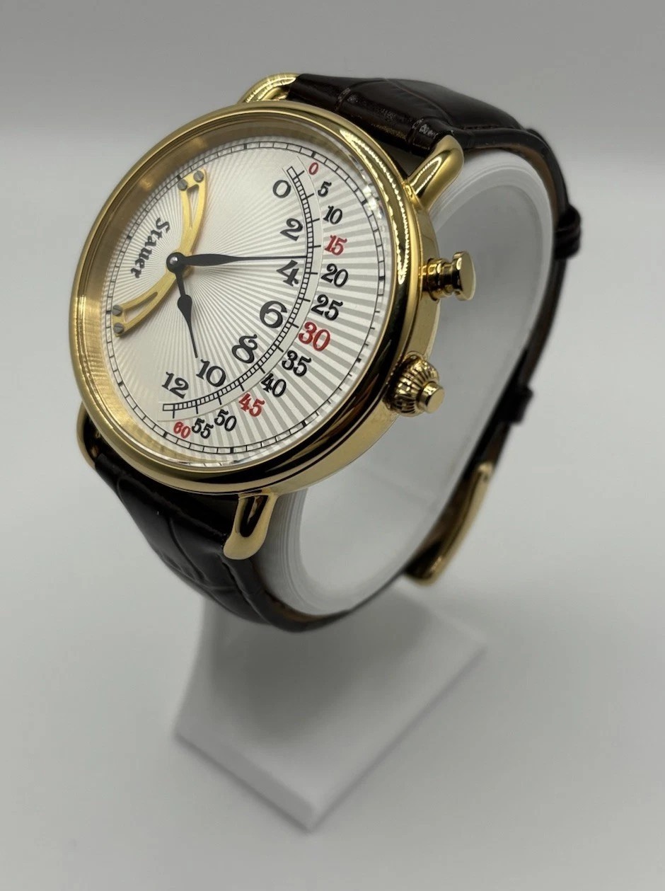 Stauer 1920’s Retrograde Men’s Watch Brown Leather Strap – NEW In Box