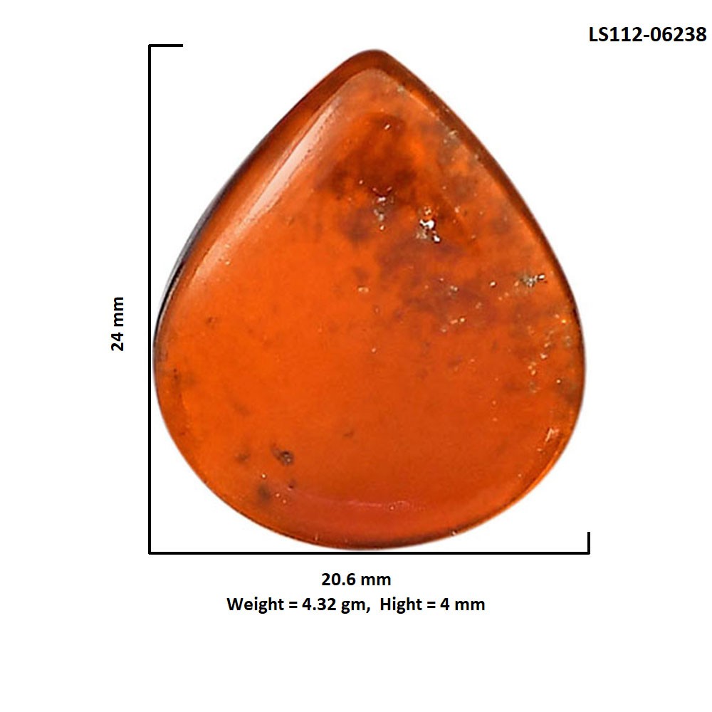 Natural Hessonite Garnet 20.6x24x4 mm Pear Shape Polished Gemstone LS112-06238
