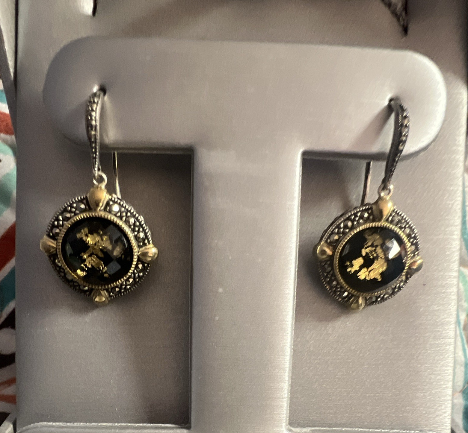 Zales 925 Sterling Silver Round Dangle/Drop Hook Earrings, Signed