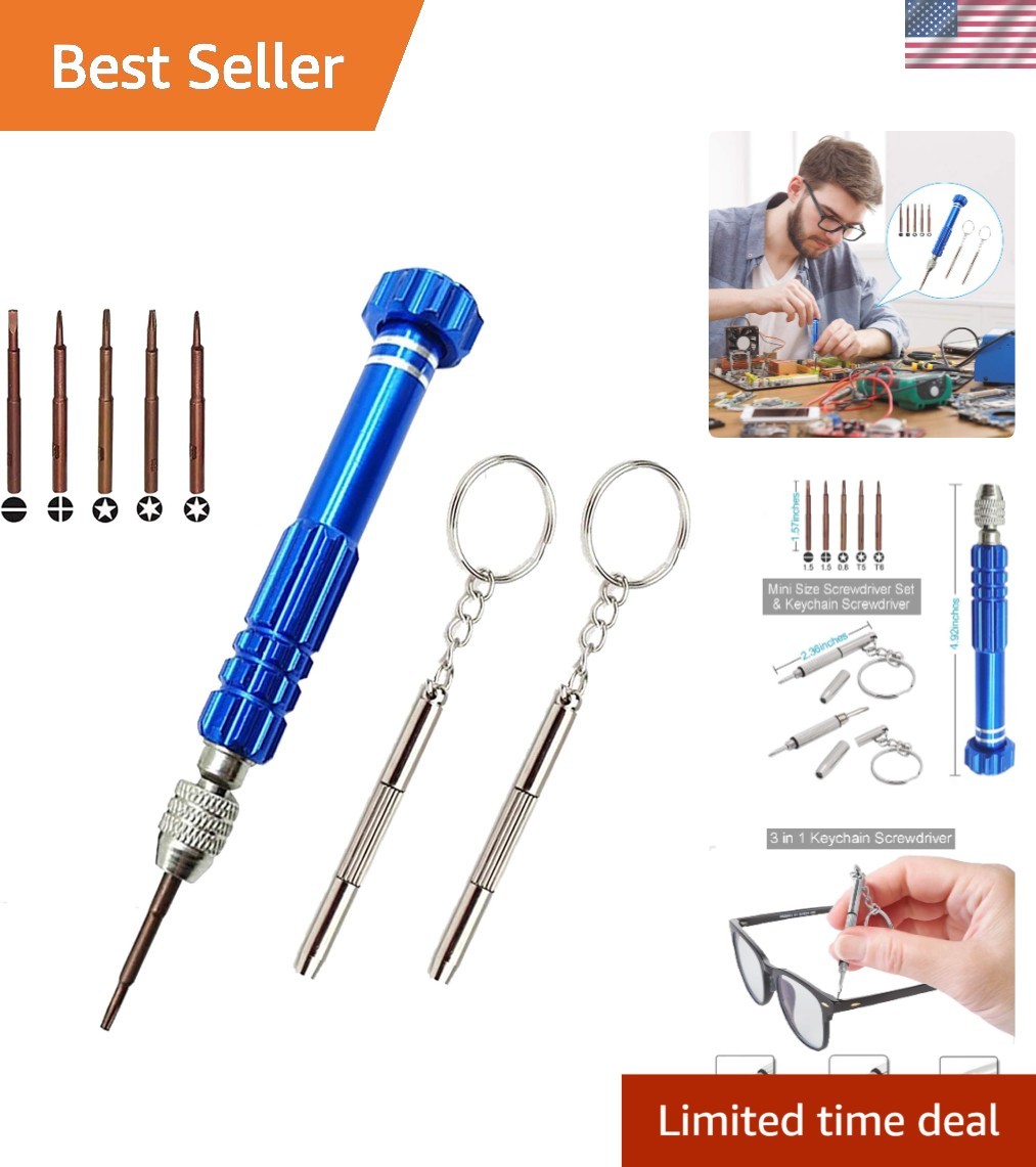 Eyeglass Repair Kit, 5-in-1 Multifunctional Precision Screwdriver Set torxT5~…
