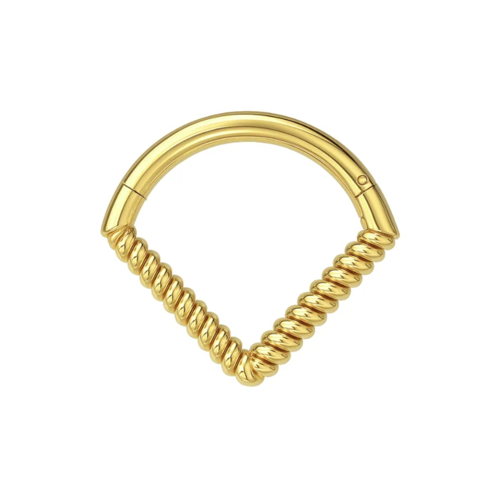 925 Sterling Silver Twisted V Shape Hinged Clicker Ring Nose Septum Cartilage
