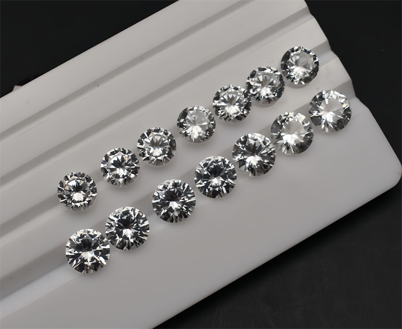 Wholesale Round White Sapphire Lab Created AAAA+Loose Gemstone 3mm to 15mm 10pcs