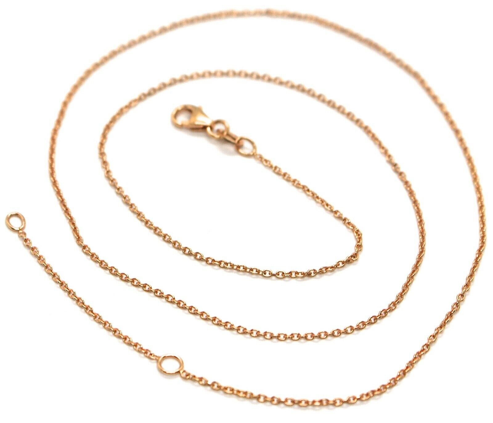 18K ROSE GOLD CHAIN, 1.0 MM ROLO ROUND CIRCLE LINK, 19.7 INCHES, MADE IN ITALY