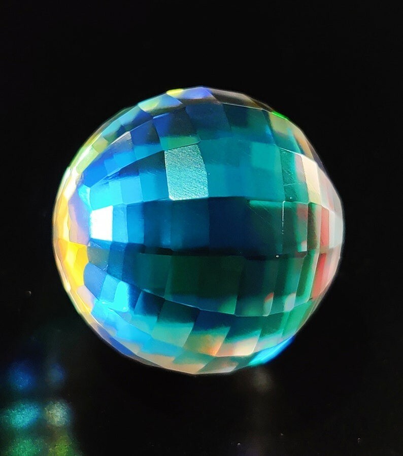 50.5 Ct+ Mystic Topaz Rainbow Color Natural Ball Shape Certified Loose Gemstone