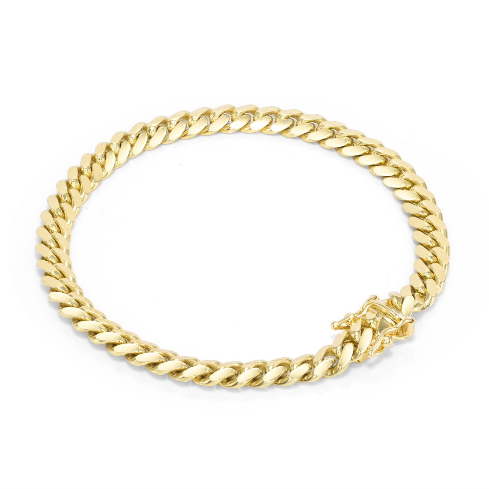 14K Yellow Gold Solid 6mm Miami Cuban Link Chain Bracelet Men 7″ 7.5″ 8″ 8.5″ 9″
