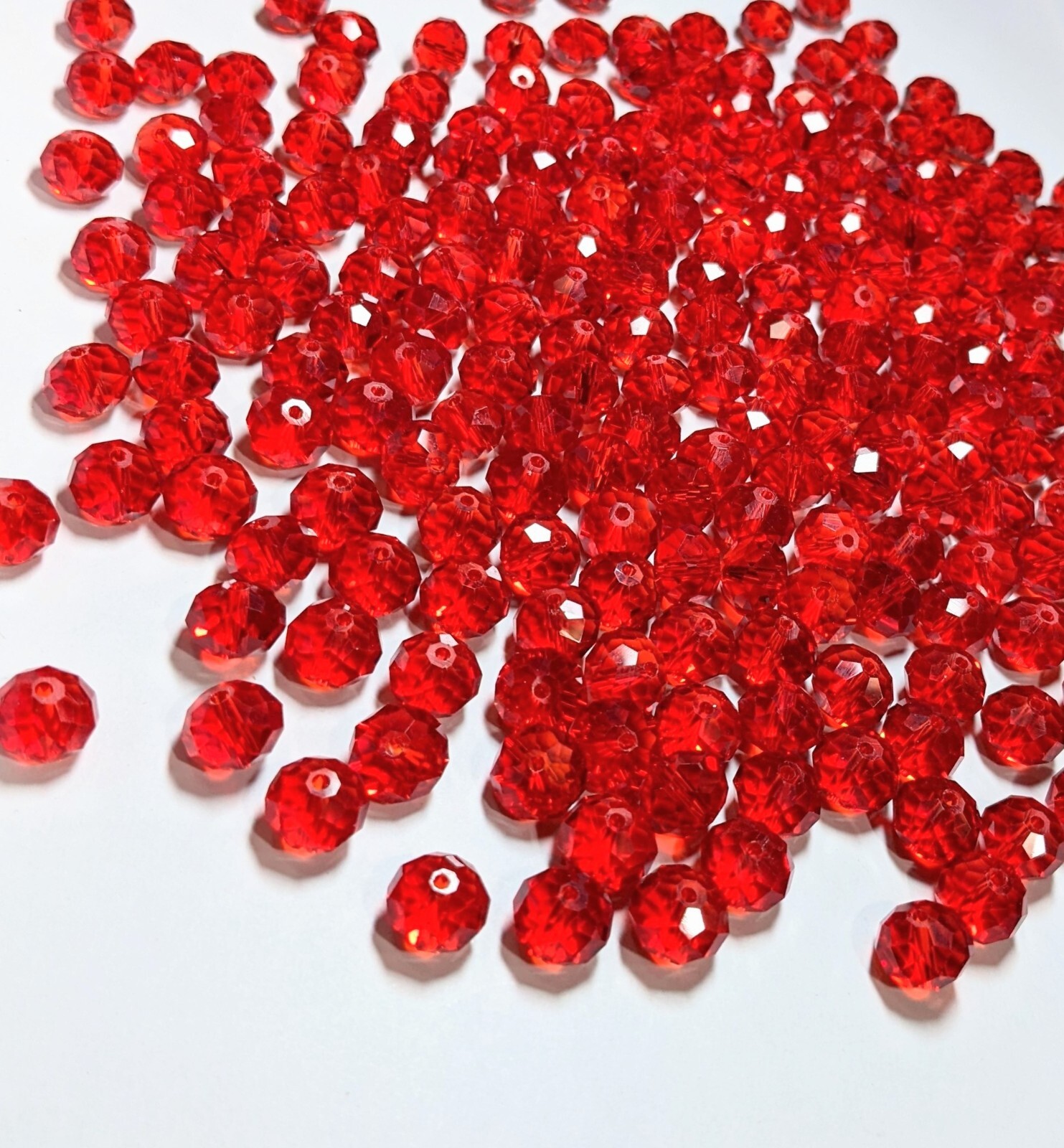 Crystal Beads 8mm Beads for Jewelry Making Bulk 180 pcs Red Roundelle