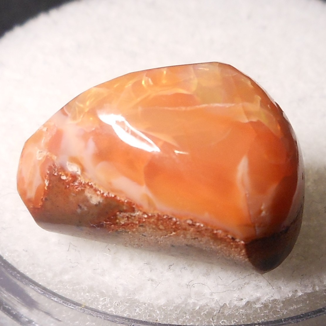 18ct Orange Mexican Fire Opal Polished Nugget 19.5×12.3×12.2mm
