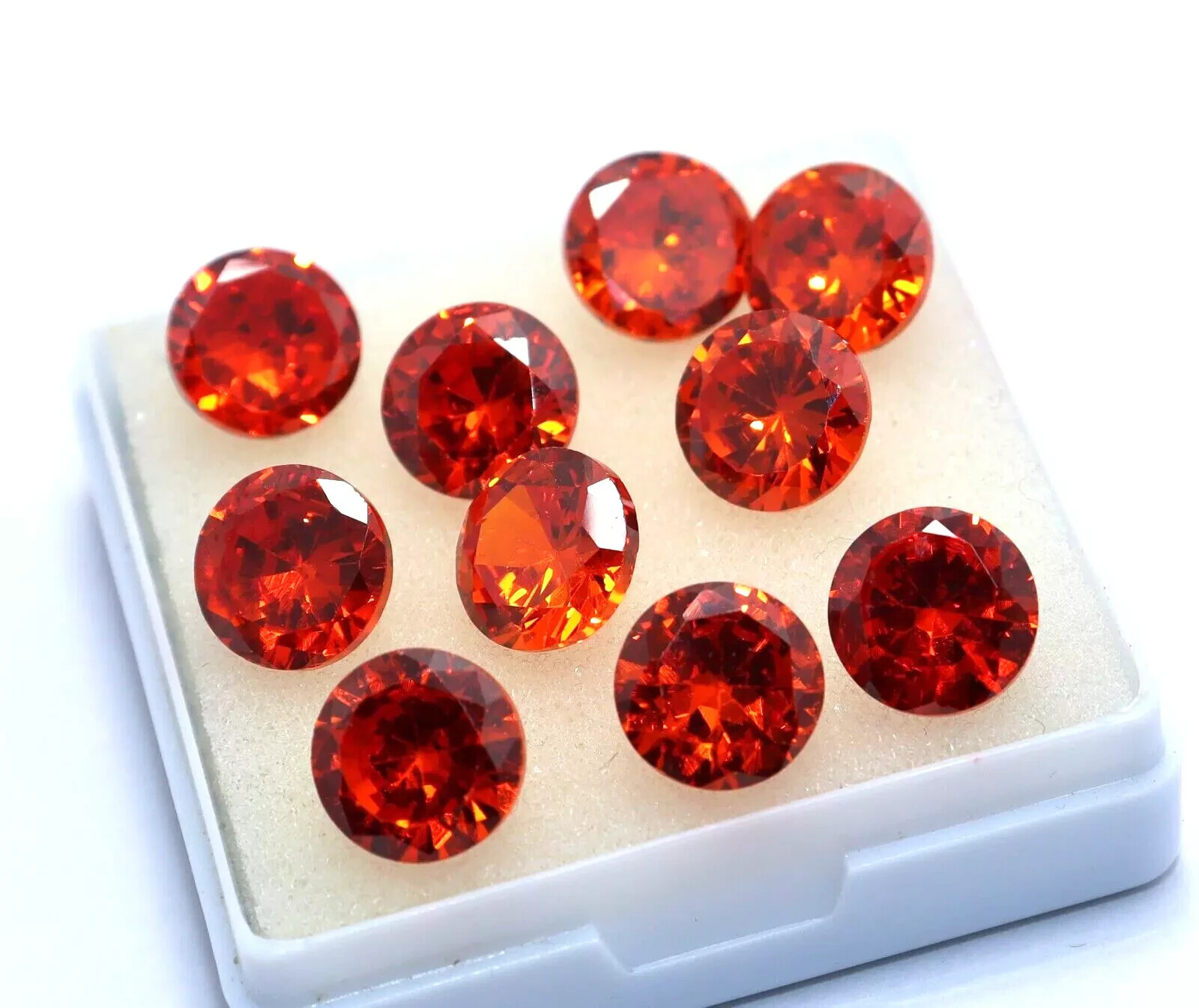 Natural Orange Zircon 50 Pcs Round Cut 6 mm Cambodian Certified Gemstone Lot