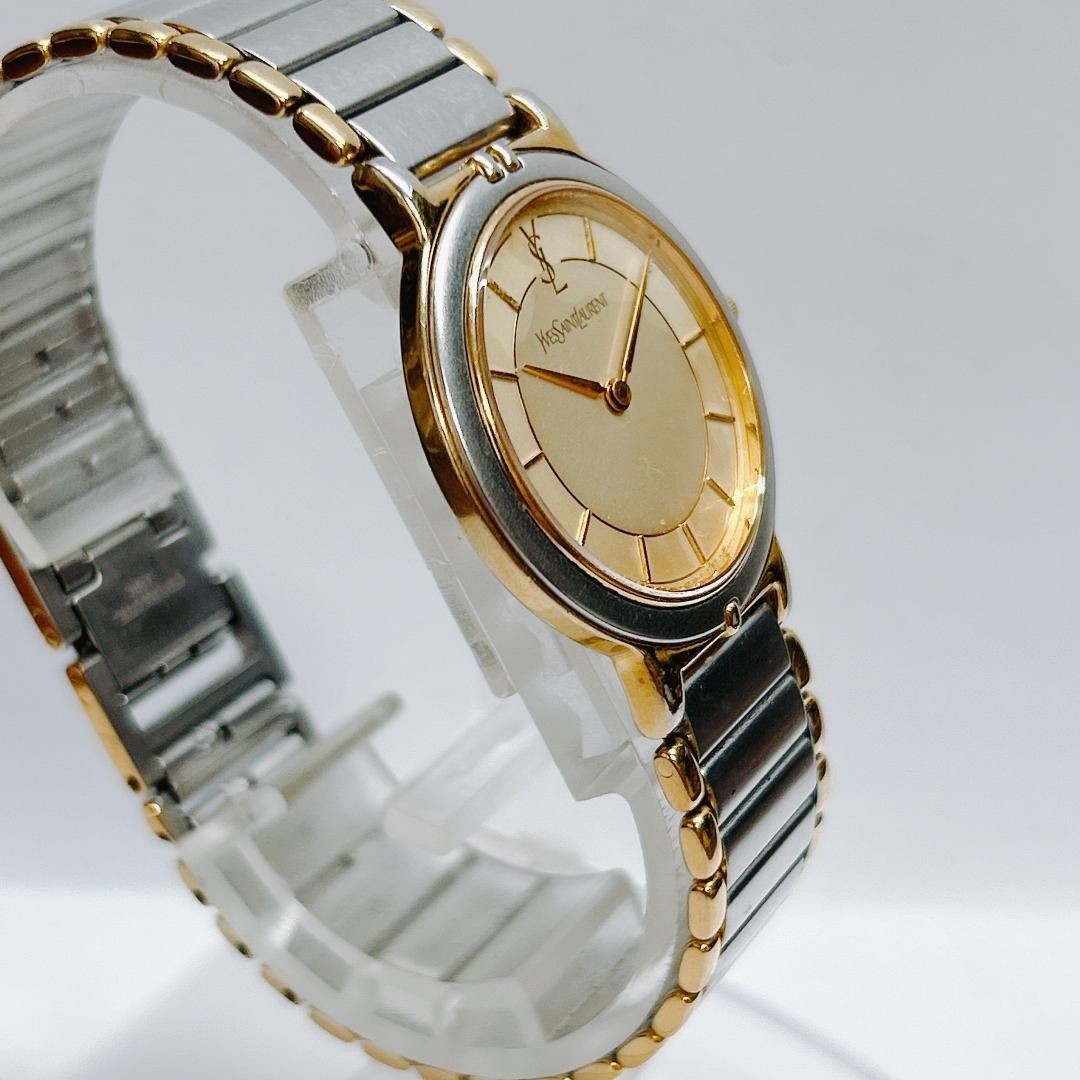 Yves Saint Laurent Ladies Watch Working 00s 4620 E62267 YSL Gold Dial Quartz