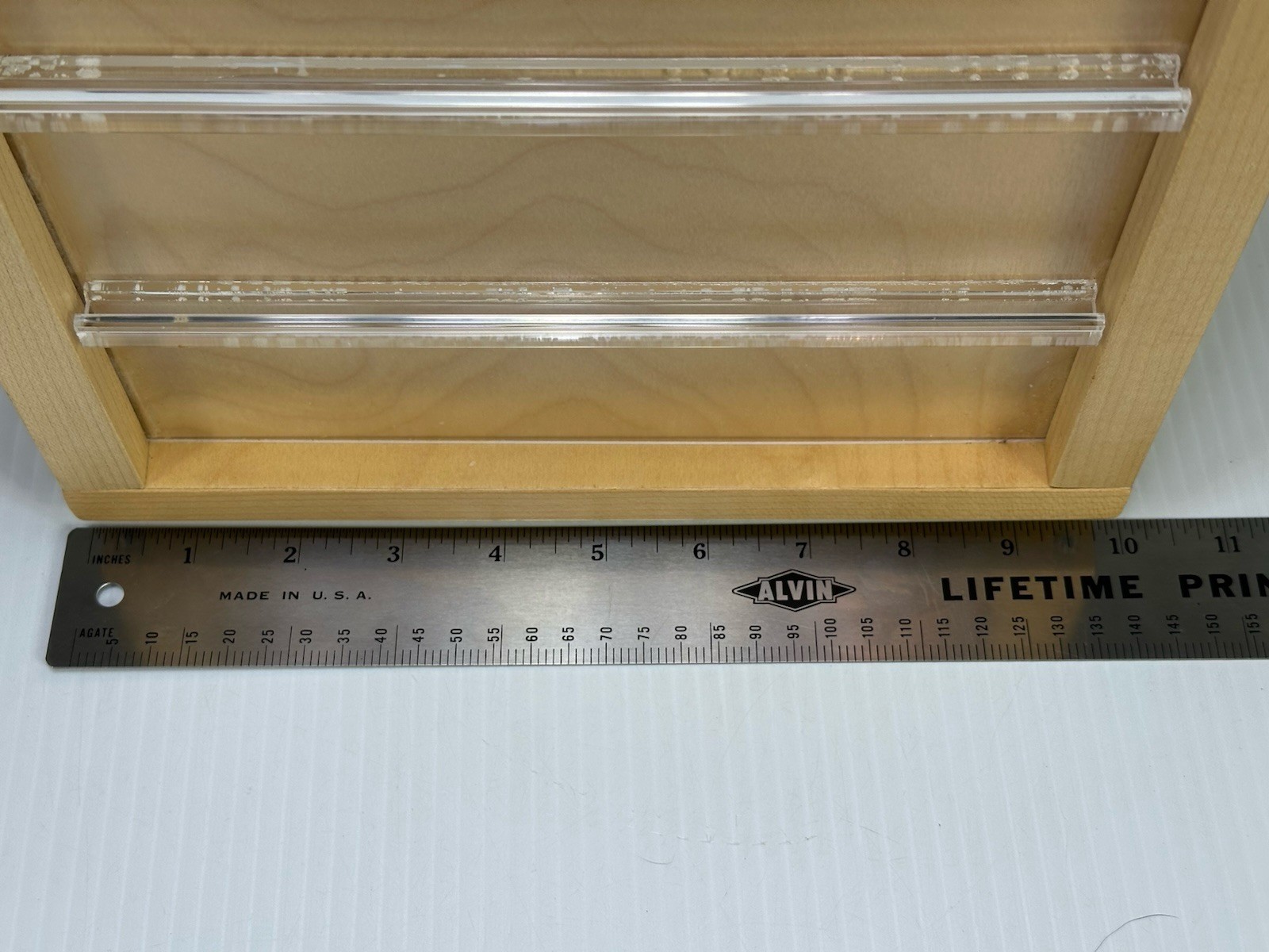 RALPH LAUREN WOOD TABLE COUNTER TOP JEWELRY EARRING STORE DISPLAY CASE 4 SIDED