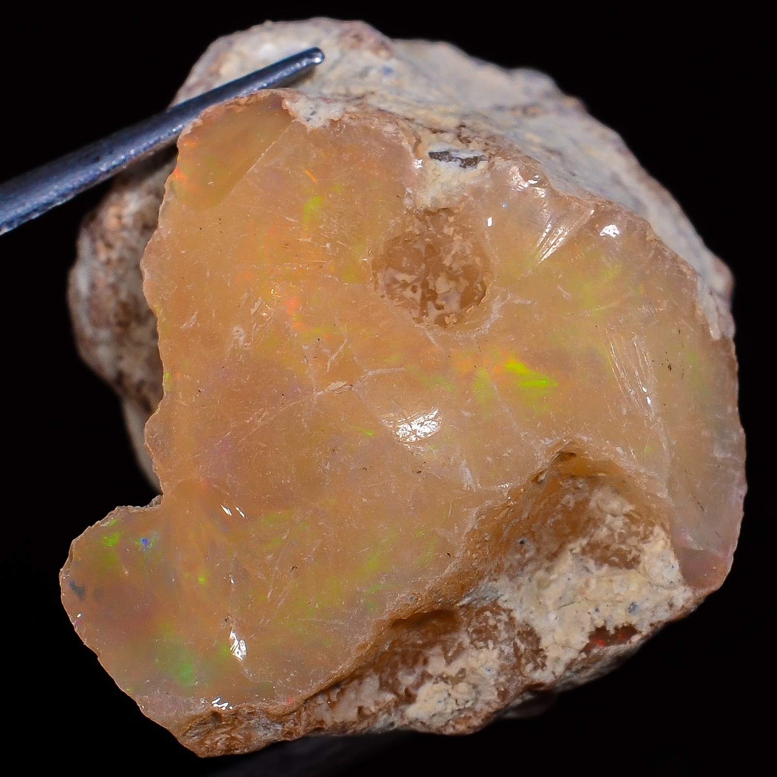 100% Natural Multi Fire Ethiopian Opal Rough Loose Gemstone 30.15 Cts 18x26x18mm