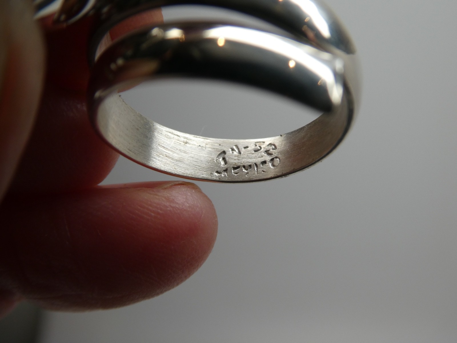 Mexico Signed TN-52 Harmony Jingle BALL Sterling 925 Adjustable RING 7 to 9