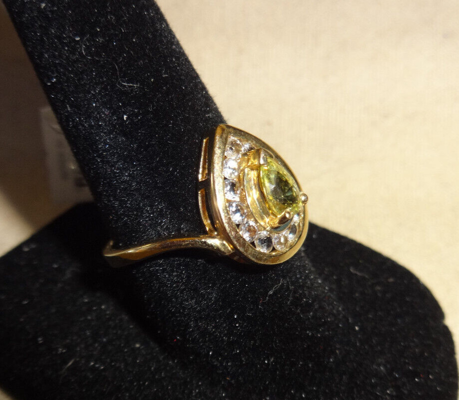 Solid 14k Yellow Gold Chrysoberyl Ring sz 7 new old stock qvc