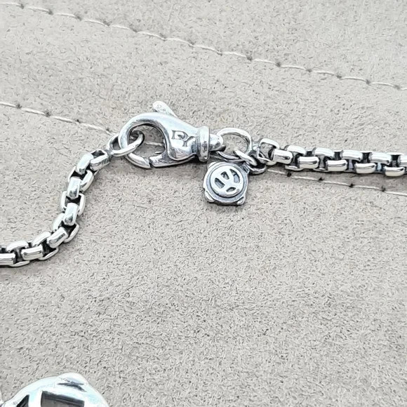 David Yurman Logo Station Necklace in Sterling