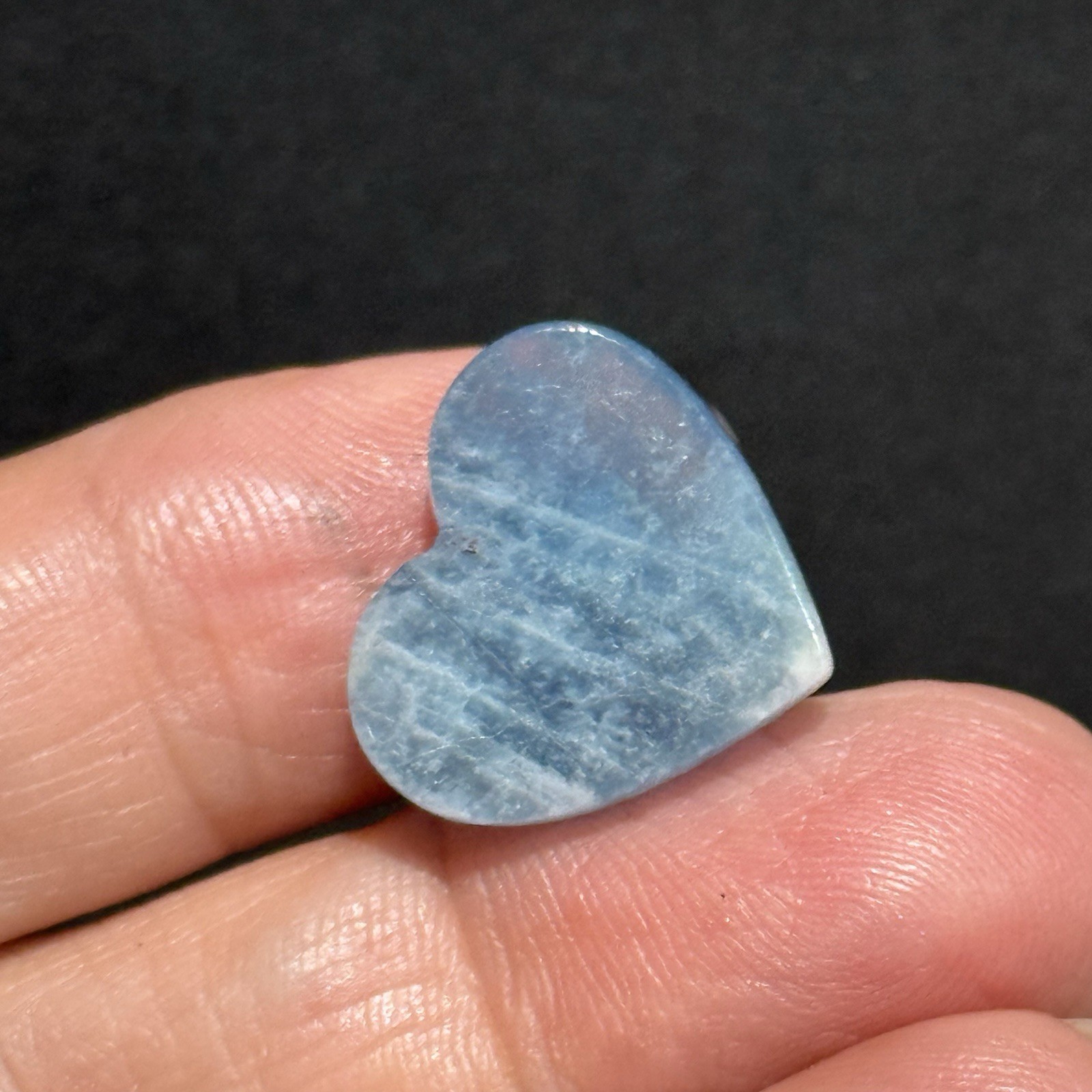 13.2ct 18.7×17.2×5.4mm Smooth Blue Aquamarine Heart Shaped Cabochon Loose Gem